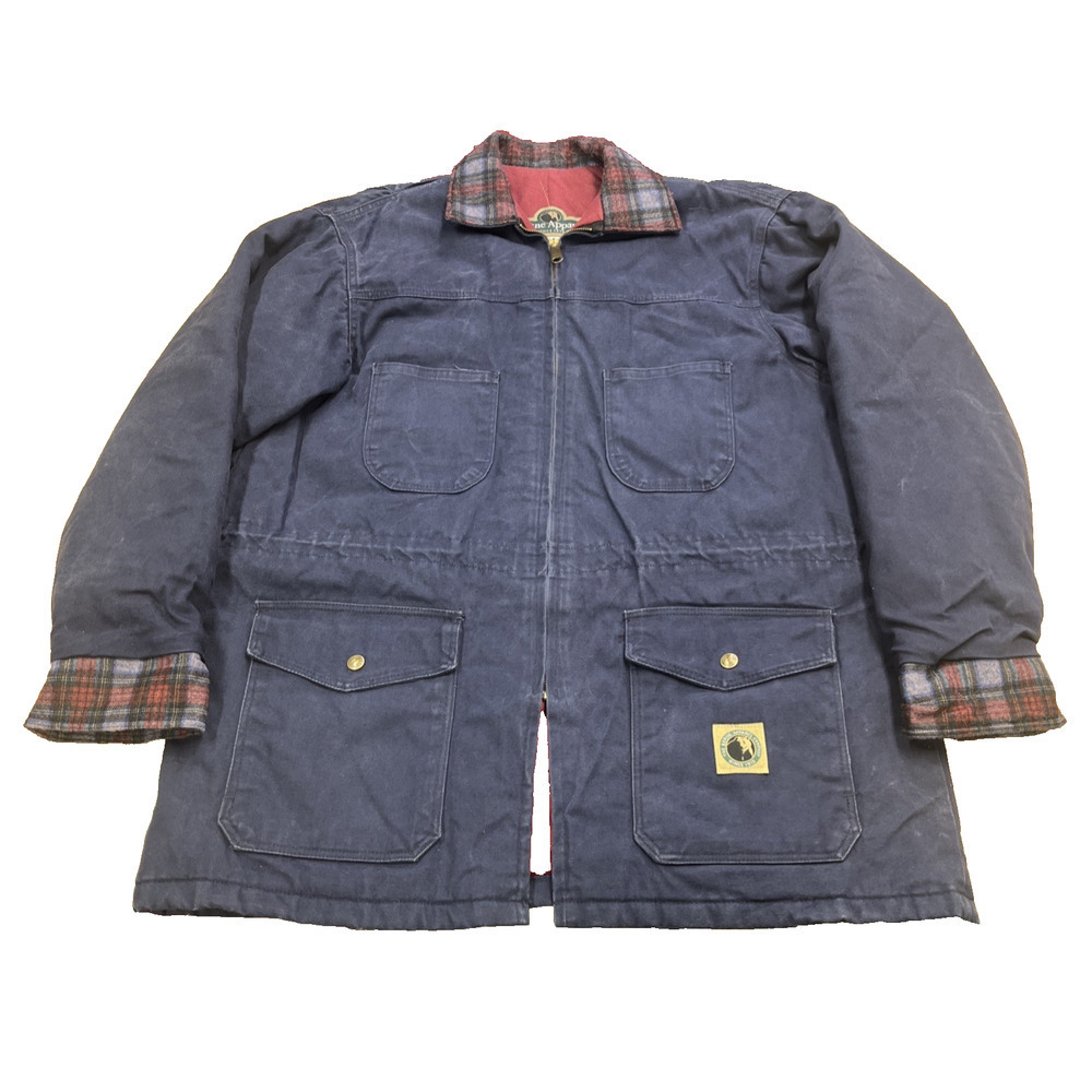 Berne Heavy Work Duck Canvas Chore Coat Jacket Womens Large Pockets Blue